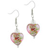 Light Pink Heart Murano Glass Earrings