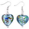 Sky Blue Heart Murano Glass Earrings