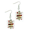 White And Golden Stripe Earrings