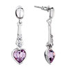 Pugster February Birthstone Purple Swarovski Crystal Heart Dangle