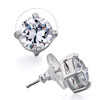 Pugster April Birthstone Clear Swarovski Crystal Round Stud