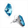 Pugster March Birthstone Swarovski Aquamarine Crystal Utopian Drop Stud