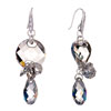 Pugster Gray Swarovski Crystal Round And Teardrop And Cluster Dangle