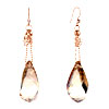 Pugster Double Hollow Flower And November Birthstone Swarovski Topaz Crystal Cut