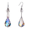 Pugster Double Hollow Flower And Color Light Swarovski Crystal Cut Drop Dangle