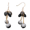 Pugster Black Swarovski Crystal Heart And Drop Cluster And Cherry Dangle