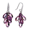 Pugster February Birthstone Swarovski Purple Crystal Teardrops Dangle