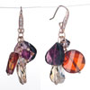 Colorful Cluster Purple Round Dangle Red Topaz Swarovski Crystal Earrings