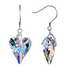 Pugster April Birthstone Swarovski Clear Crystal Art Heart Dangle