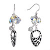 Pugster April Birthstone Swarovski Clear Crystal Cluster And Ball And Oval With Circle Dangle