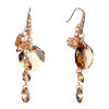 Pugster Golden Heart And November Birthstone Swarovski Topaz Crystal Drop And Fan Dangle