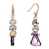 Pugster Color Light Cluster And Purple Birthstone Swarovski Purple Triangle Dang
