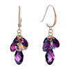 Pugster February Birthstone Swarovski Purple Crystal Cluster And Teardrop Dangle