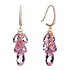 Pugster October Birthstone Swarovski Pink Crystal Cluster And Teardrop Dangle