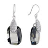 Pugster Drop With Detailed Crystal And Black Gray Swarovski Crystal Cut Oval Dan