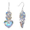 Pugster Classic Color Light Swarovski Crystal Cluster And Heart Dangle