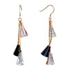 Pugster Black And Clear Swarovski Crystal Trumpets Dangle