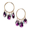 Pugster Beautiful Hoop Dangle February Birthstone Purple Swarovski Crystal Drops