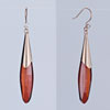 Rose Gold Petal Indian Red Made Swarovski Crystal Dangle Earrings