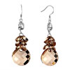 Pugster Classic Topaz Cluster Swarovski Crystal Dangle Round Waterdrop