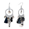 Black Clear Made Swarovski Crystal  Chandelier  Dangle Earrings