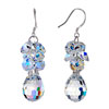 April Birthstone Clear Made Swarovski Crystal Cluster Drop Dangle Earrings