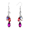 Pugster Classic Clear Pink And Rose Swarovski Crystal Dangle Waterdrop