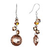 Pugster November Birthstone Topaz Swarovski Crystal Round Drop Dangle