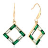 Pugster Clear And Green Swarovski Crystal Frame Dangle