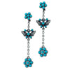 Aqua Green Flower Butterfly Earrings