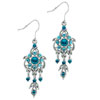 Aqua Blue Green Flower Earrings