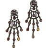 Bronze Tone Leopard Jasper Earrings