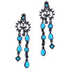 Silver Tone Aqua Blue Earrings