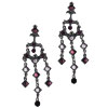 Purple Circles And Squares Earrings