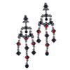 Red Circles And Squares Earrings