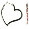 Heart With Red Crystals Earrings