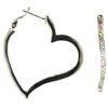 Green And Pink Studded Heart Earrings