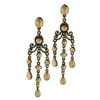 Bronze Tone Faux Brown Marble Earrings