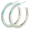 Blue Green Studded Hoop Earrings