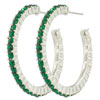 Green Studded Hoop Earrings