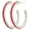 Red Studded Hoop Earrings