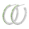 Lime Green Studded Hoop Earrings
