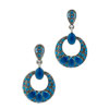 Blue Rhinestone Circle Earrings