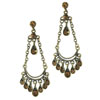 Bronze Tone Golden Rhinestone  Earrings 