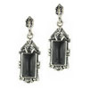 Black Rectangular Faux Onyx Earrings