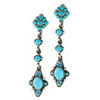 Silver Tone  Turquoise  Acrylic  Earrings 
