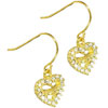 Gold Tone Heart Studded Earrings