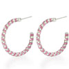 Pink Studded Circle Earrings