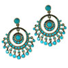 Gold Plated Turquoise Circle Earrings