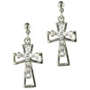 Rhinestone Covered Cross Earrings
